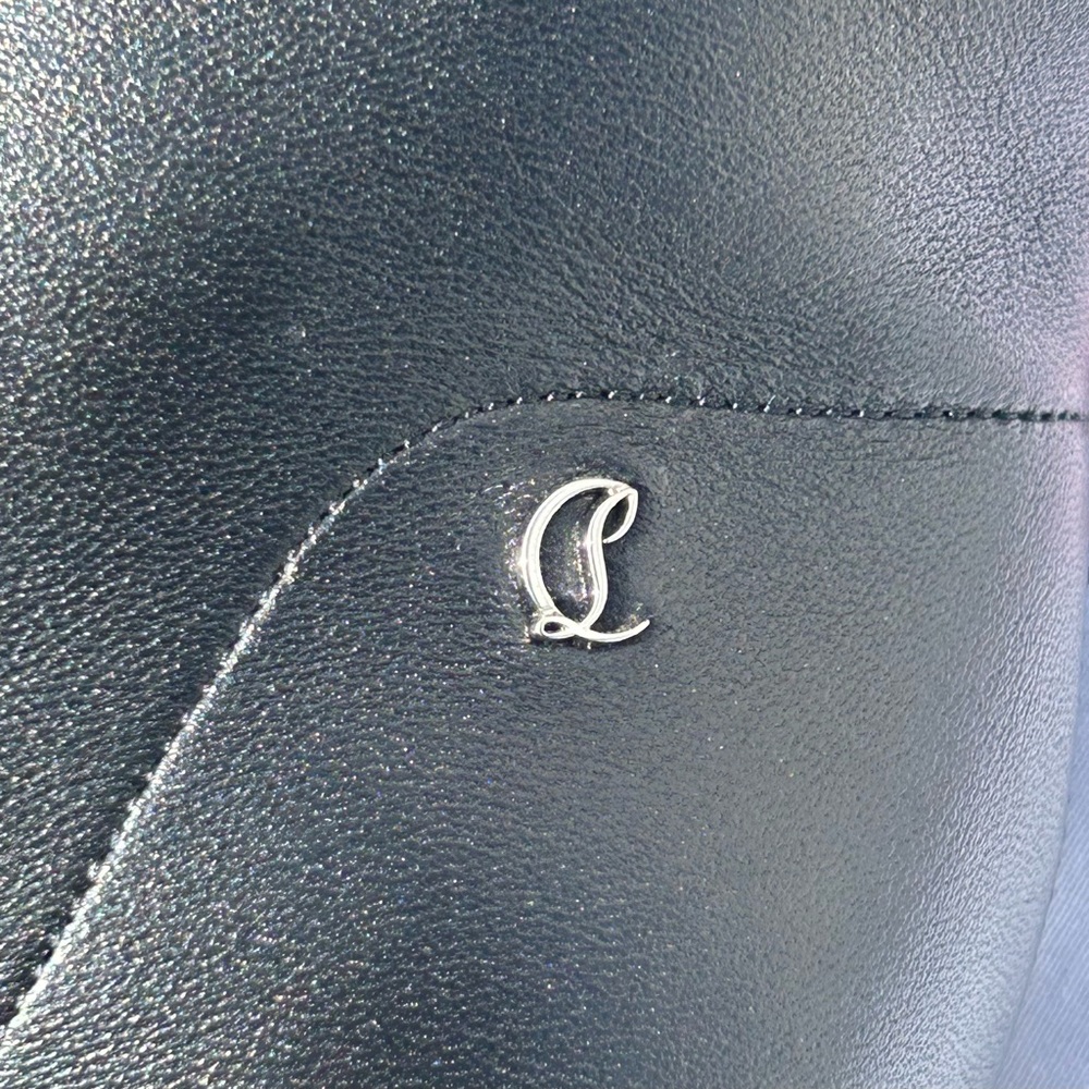 CHRISTIAN LOUBOUTIN SPORTY KATE BOOTY 85 BLACK LEATHER ANKLE BOOT ZIPPER SZ 39 - Picture 12 of 16